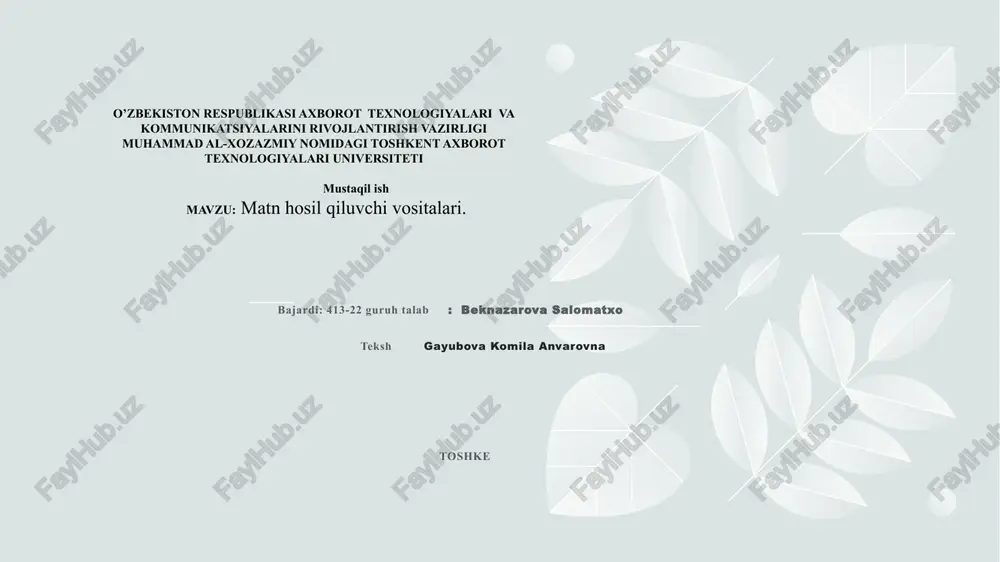 matnhosilqiluvchivositalari — PPTX