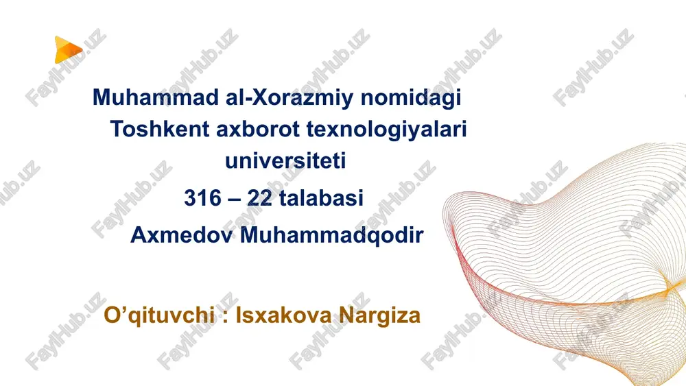 statik ma’lumot tuzilmalari — PPTX