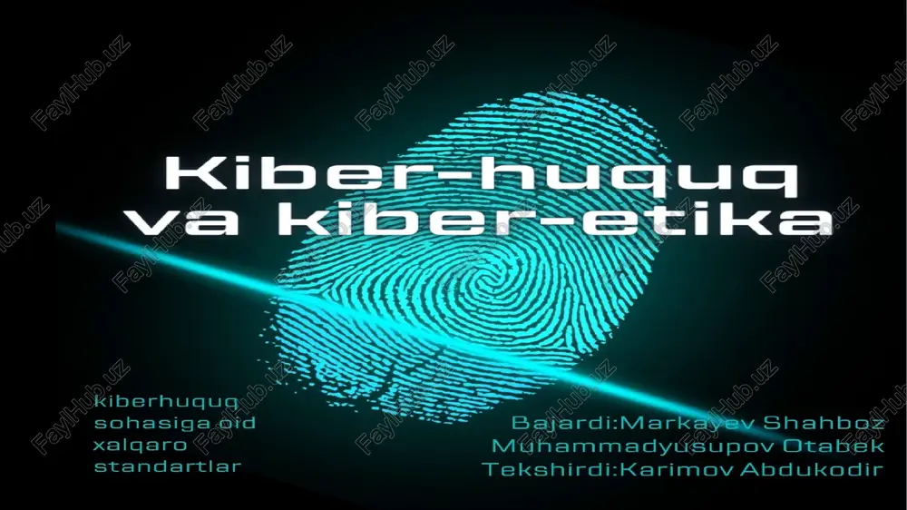 kiber huquqda xalqaro standartlarning roli — PPTX