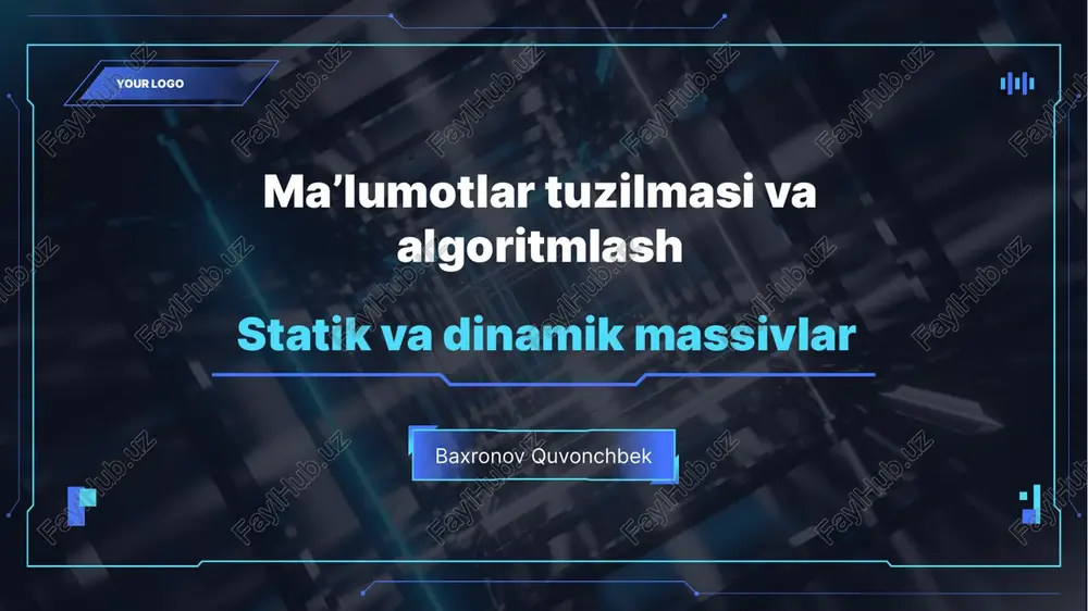 statik va dinamik massivlar — PPTX