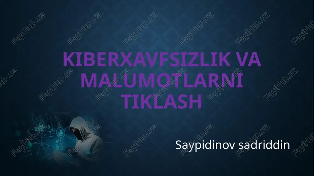 kiberxavfsizlik va malumotlarni tiklash — PPTX