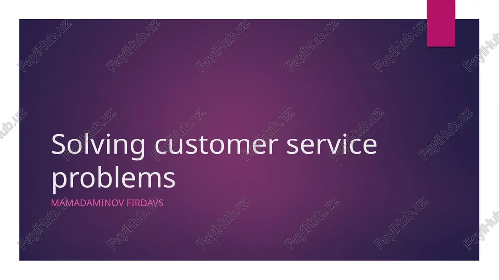 solving customer service problems — PPTX