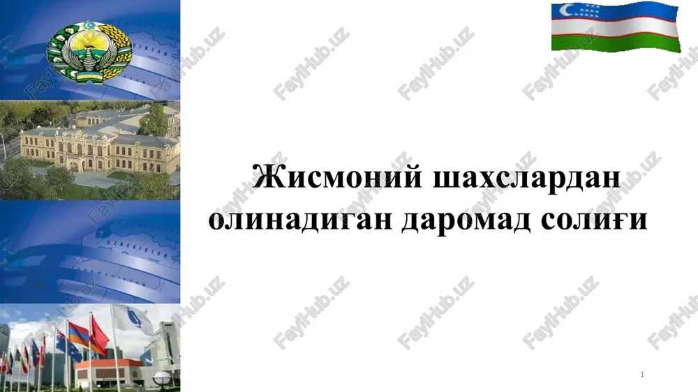 jismoniy shaxslardan olinadigan daromad solig'i — PPTX