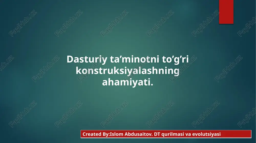 dasturiyta'minot dizayni — PPTX