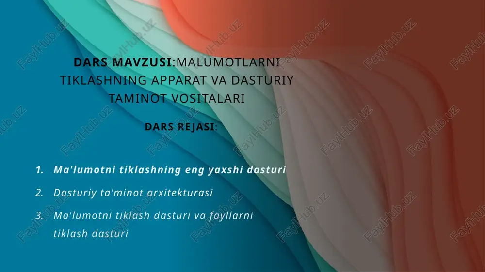 kompyuter tashkillashtirish fani — PPTX