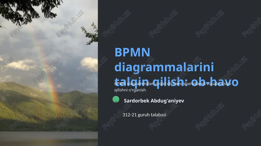 bpmn diagrammalarini talqin qilish: ob-havo — PPTX