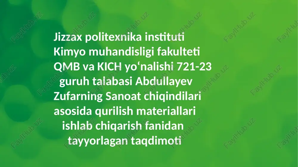 yoqilgʻi — PPTX