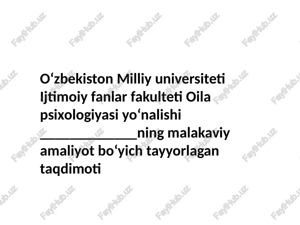 oila psixologiyasi — PPTX