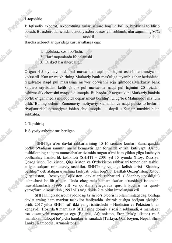 siyosiy axborot turi berilgan — DOCX