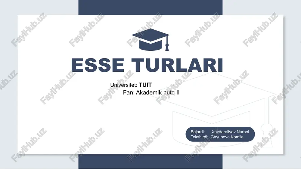 esse turlari — PPTX