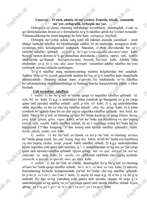 orfoepik me'yorlar — DOCX
