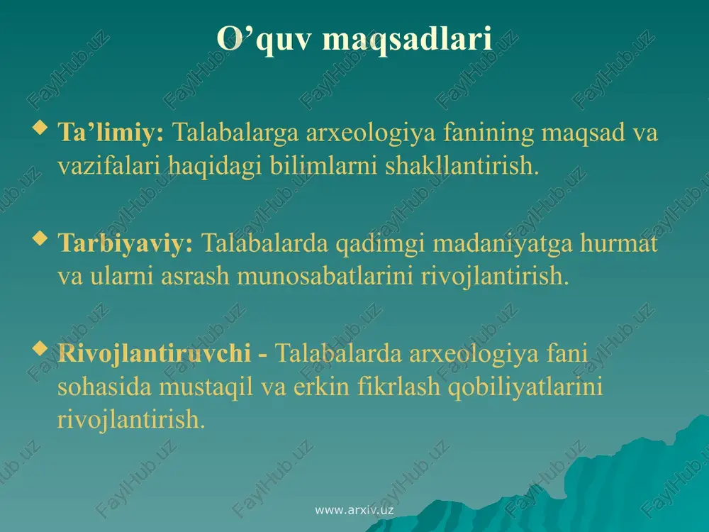 arxeologiya va tarixiy antropologiya — PPTX