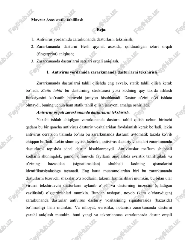 statik tahlillash — DOCX