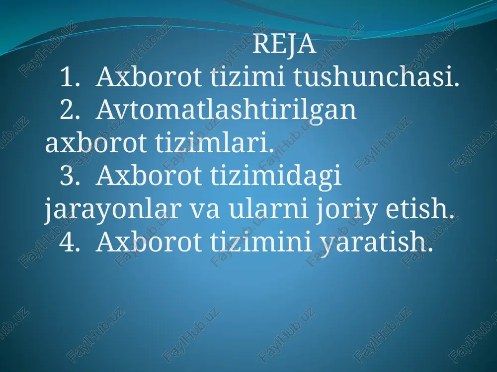 axborot tizimlari — PPTX