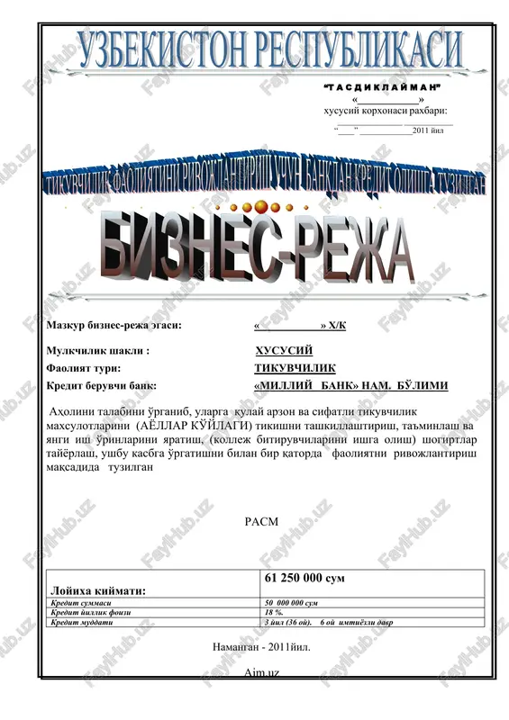 mazkur biznes-reja egasi — DOC