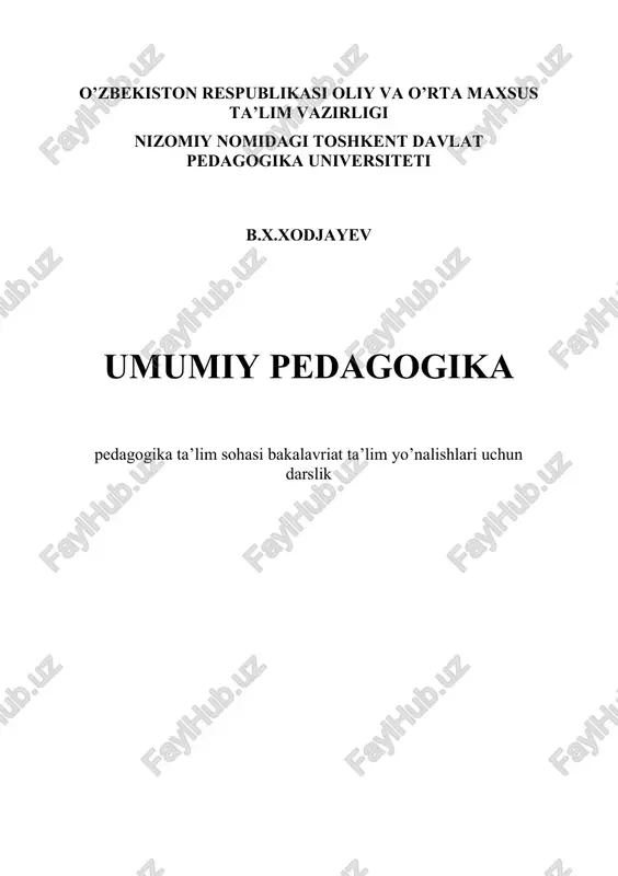 umumiy pedagogika darslik — DOC