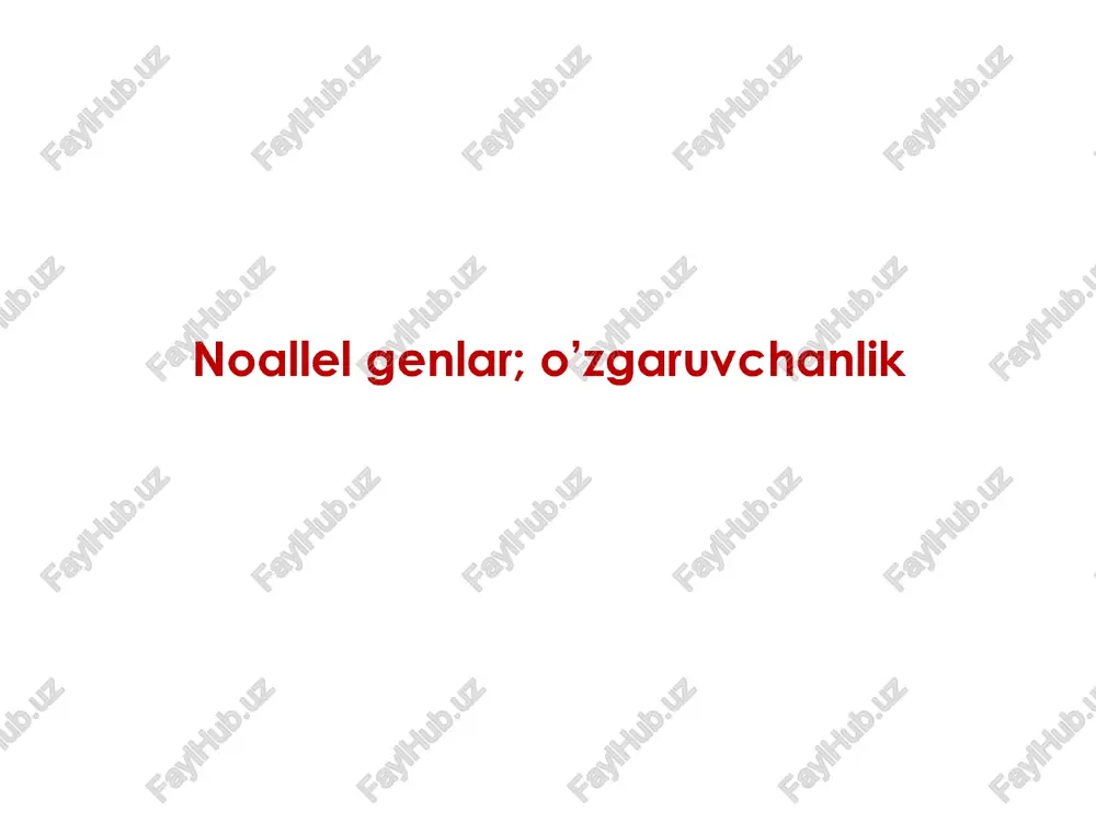 noallel genlar — PPTX