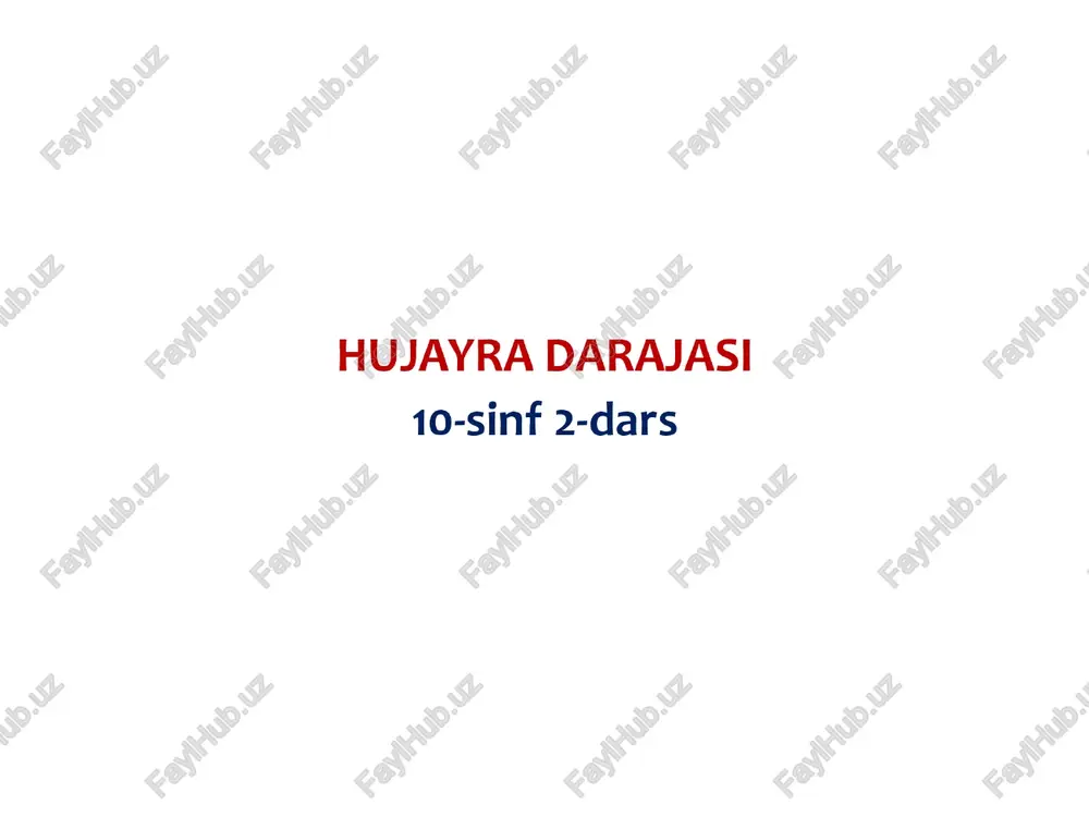 hujayra nazariyasi — PPTX