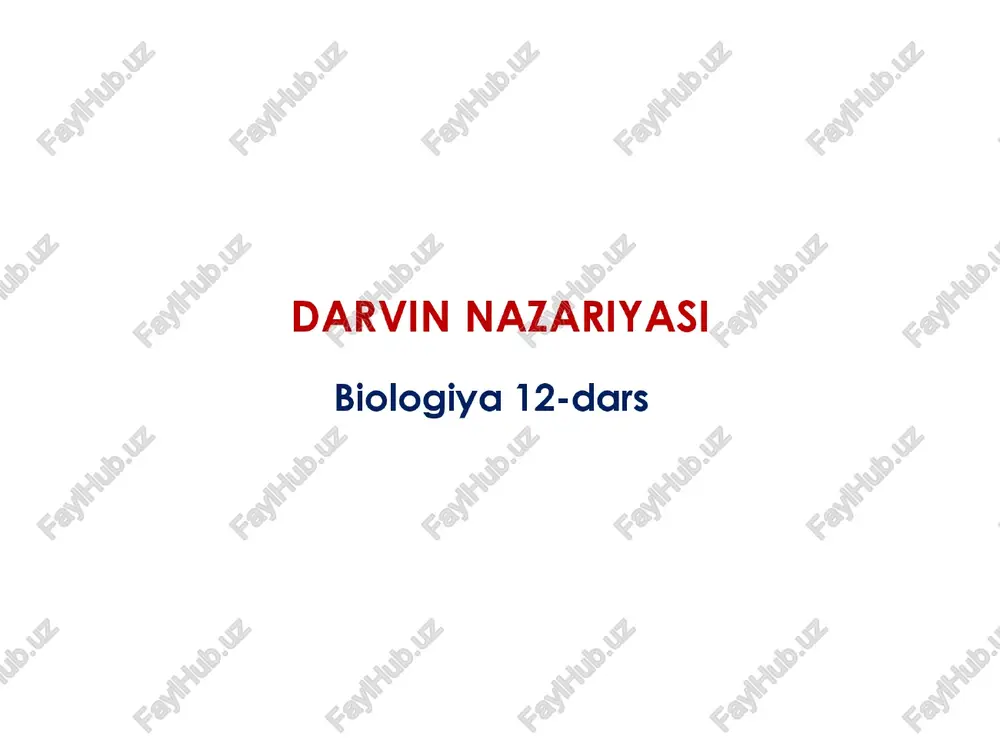 darvin nazariyasi — PPTX