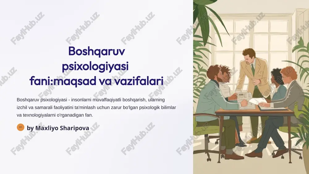 boshqaruv psixologiyasi — PPTX