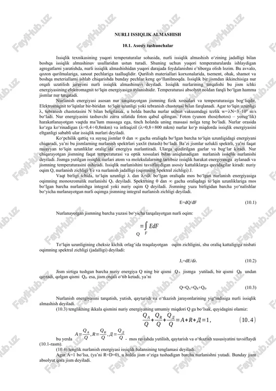 nurli issiqlik almashish — DOCX