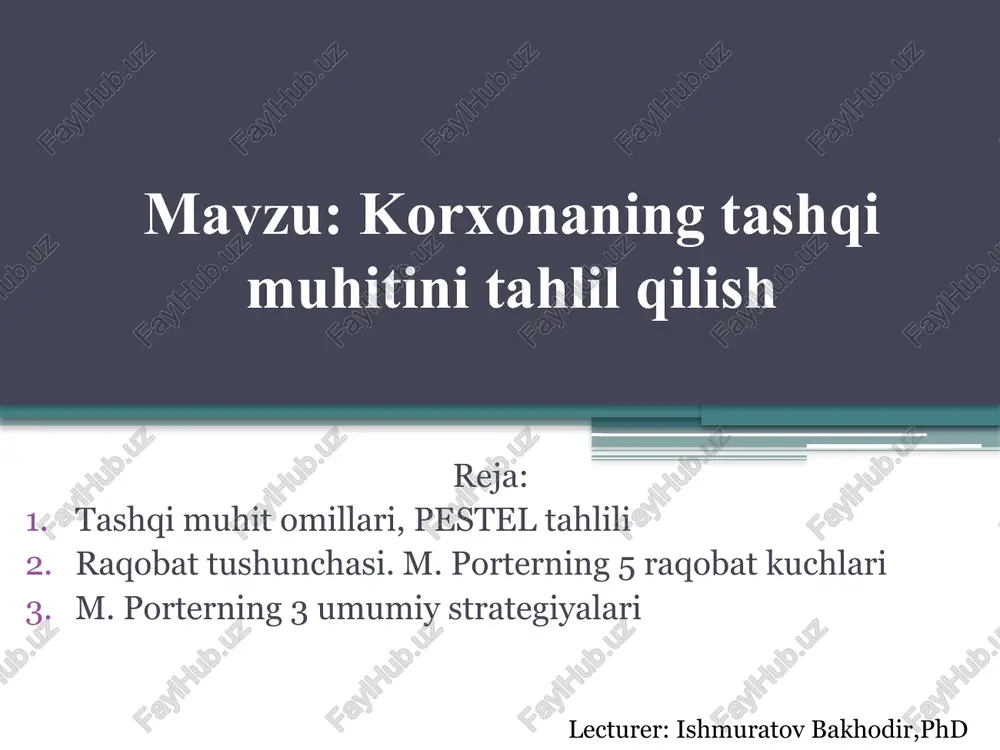 tashqimuhitni tahlil qilish — PPTX