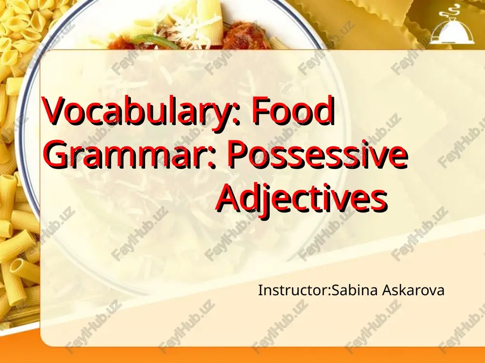 possessive adjectives — PPT