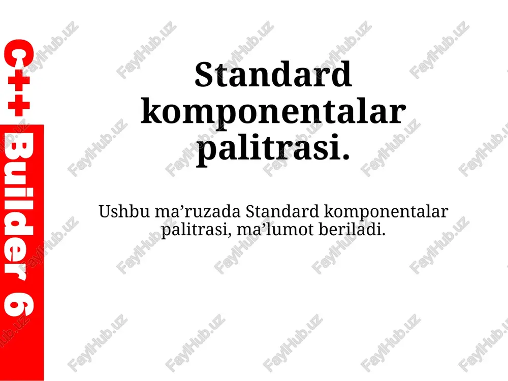 standard komponentalar palitrasi — PPTX