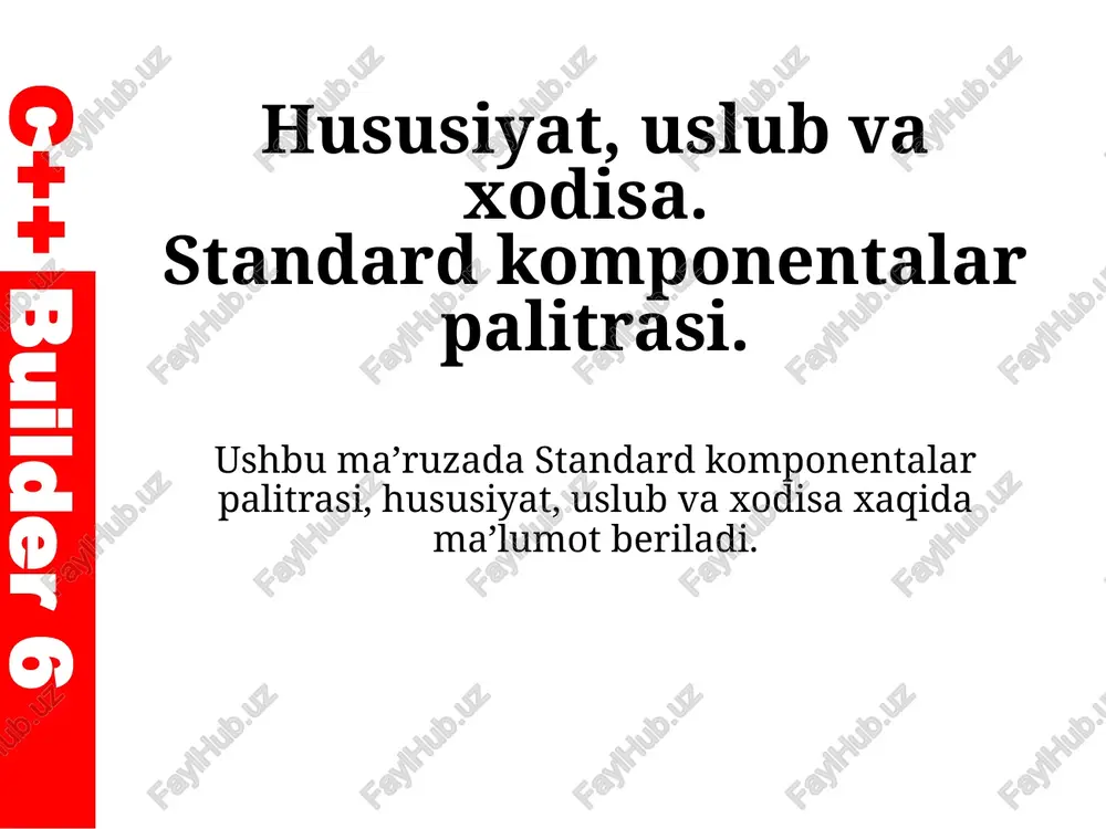 standardkomponentalarpalitrasi — PPTX