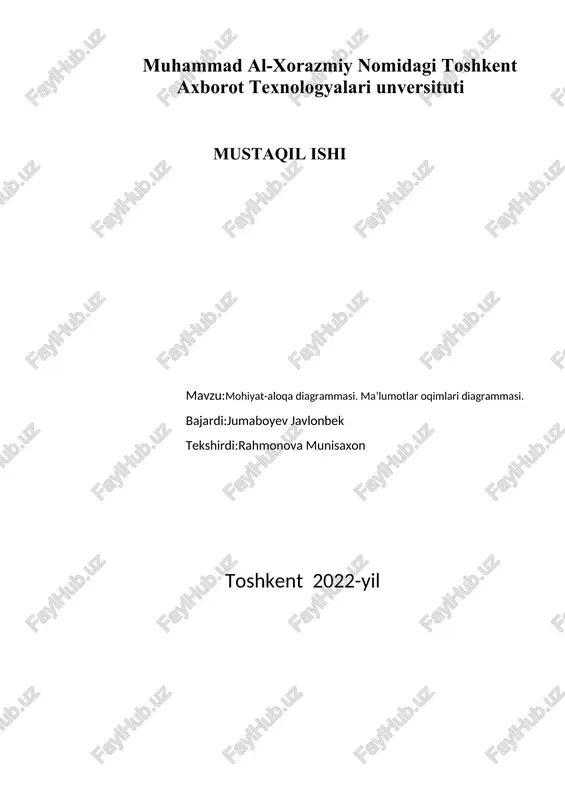 mohiyat-aloqa diagrammasi. ma'lumotlar oqimlari diagrammasi — DOCX