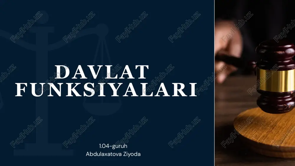 davlat funksiyalari — PPTX