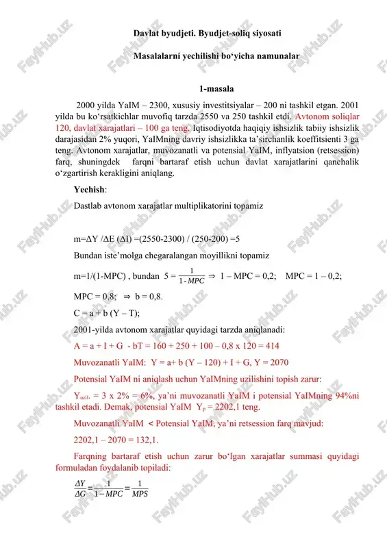 davlat byudjeti. byudjet-soliq siyosati — DOCX