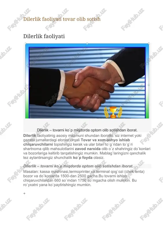 dilerlik faoliyati — DOCX