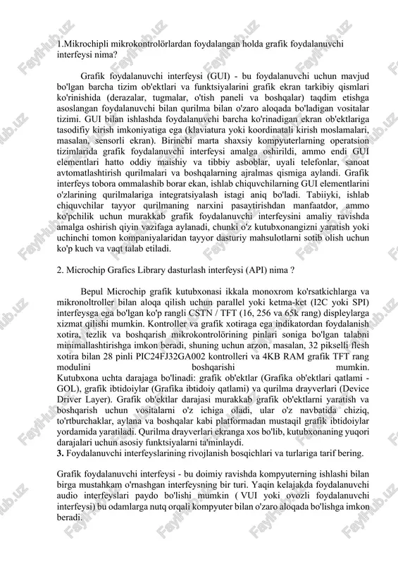 microchip grafics library dasturlash interfeysi (api) — DOCX