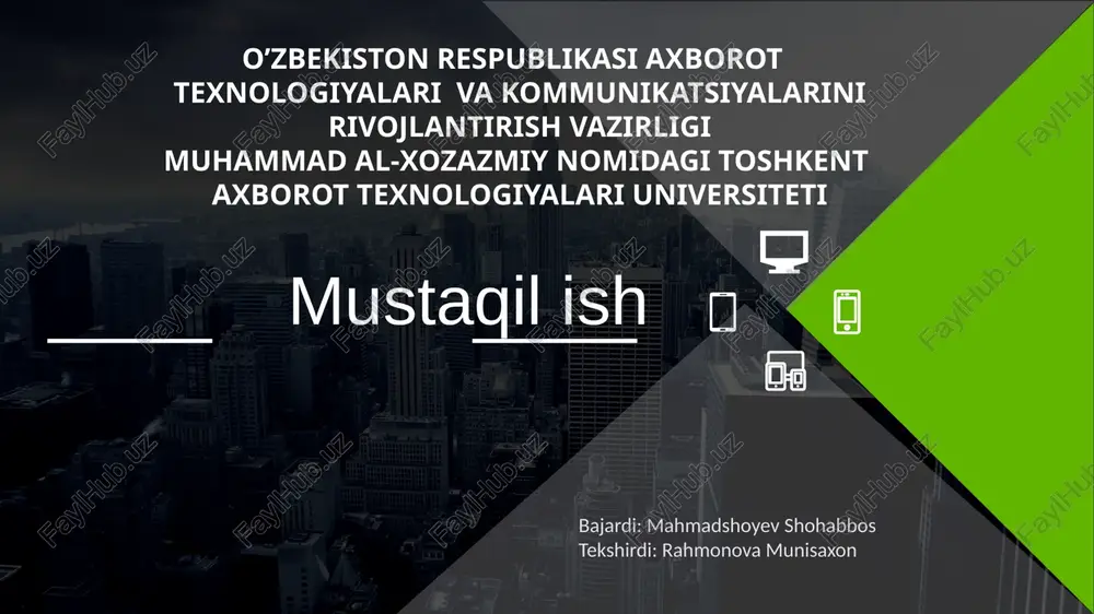 dasturiy taminot sohasining modellari — PPTX