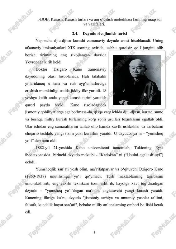dzyudo rivojlanish tarixi — DOCX