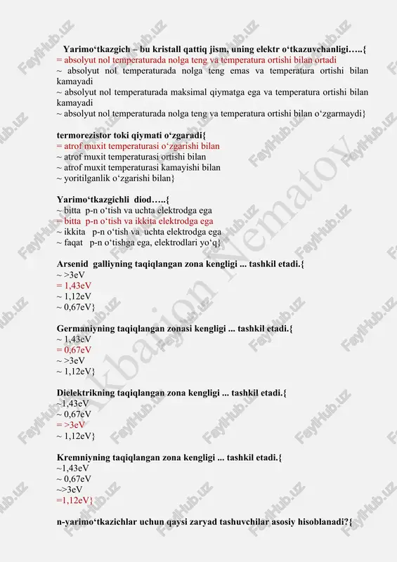 yarimo‘tkazgichli diod — DOC