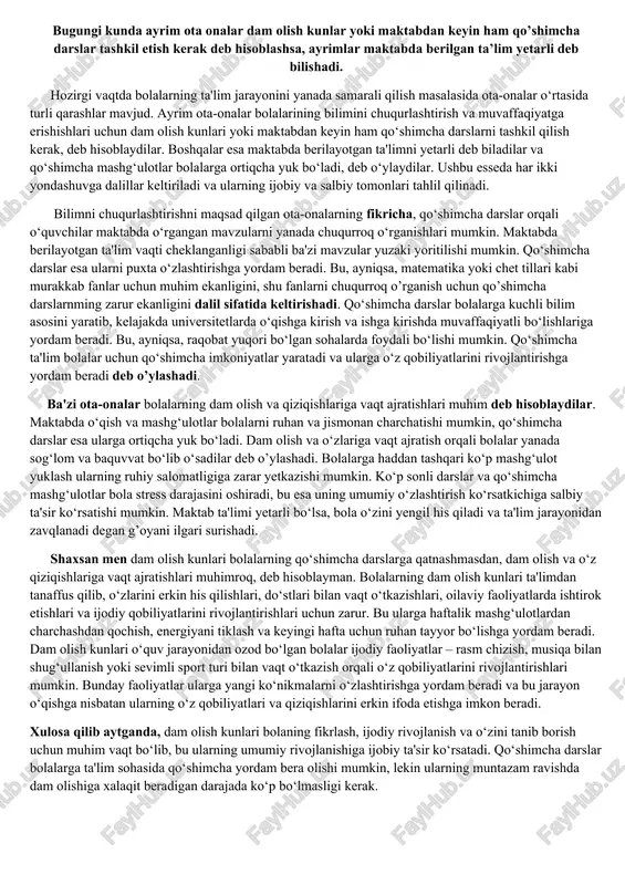 qo‘shimcha darslar — DOCX
