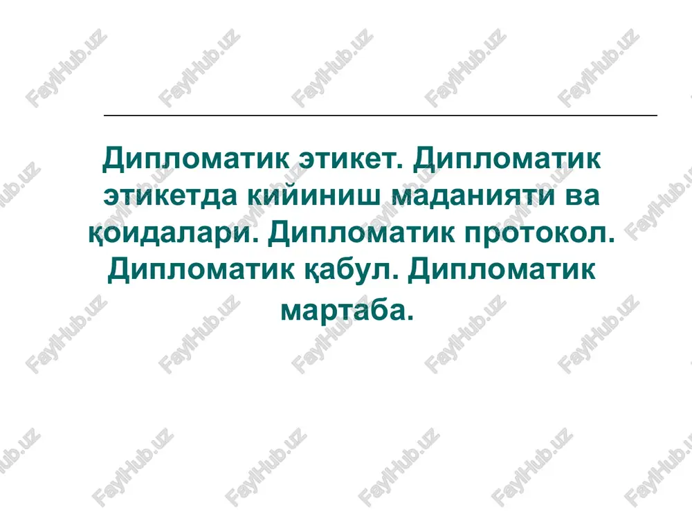 diplomatik etiket — PPT