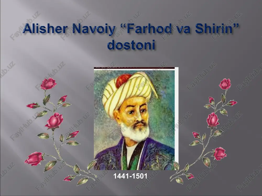 alisher navoiy “farhod va shirin” — PPT