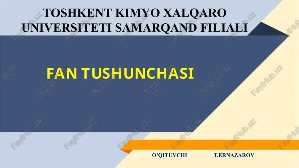 kirish: fan tushunchasi — PPTX
