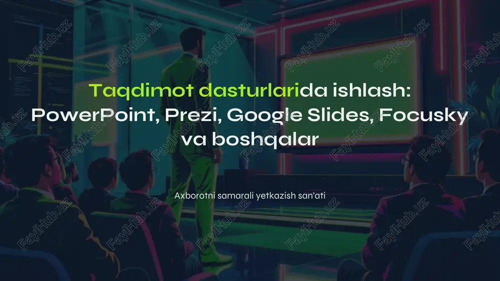 taqdimot dasturlarida ishlash powerpoint, prezi, google slides, focusky, va boshqalar. — PDF