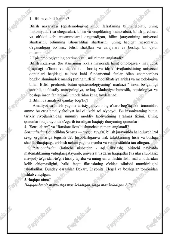 bilish nazariyasi — DOCX