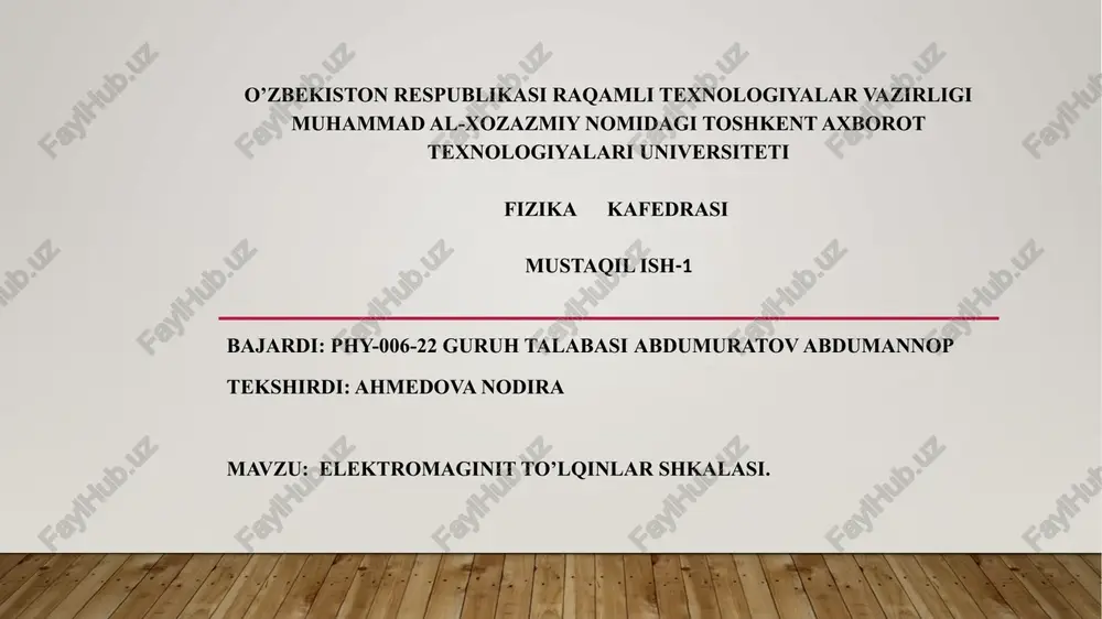 elektromaginitto’lqinlarshkalasi — PPTX