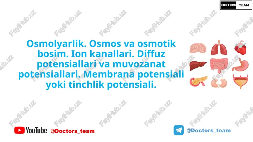 osmolyarlik va osmos — PPTX