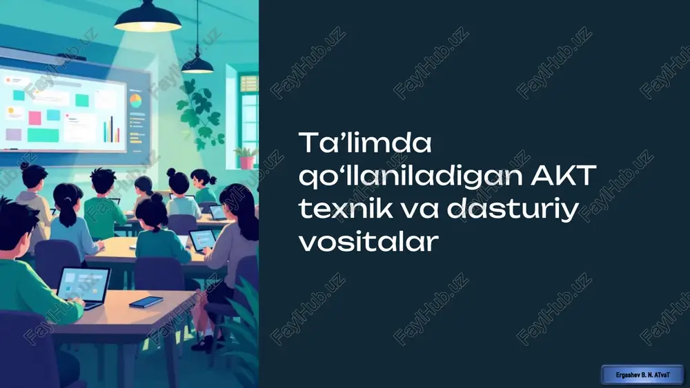 ta'limda qo'llaniladigan akt texnik va dasturiy vositalar — PDF