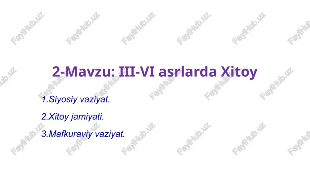 iii-vi asrlarda xitoy — PPTX