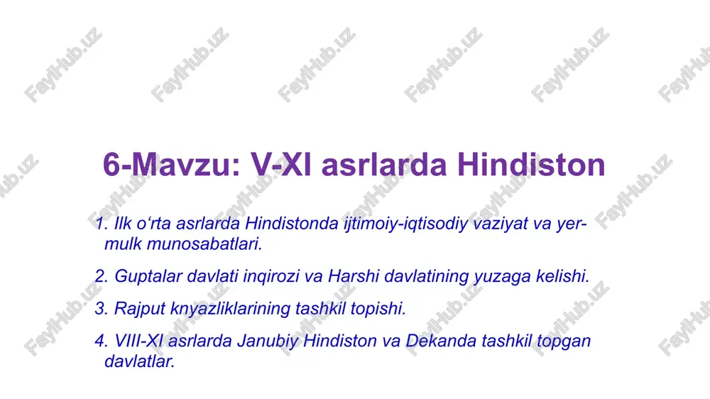 viii-xi asrlarda hindiston — PPTX