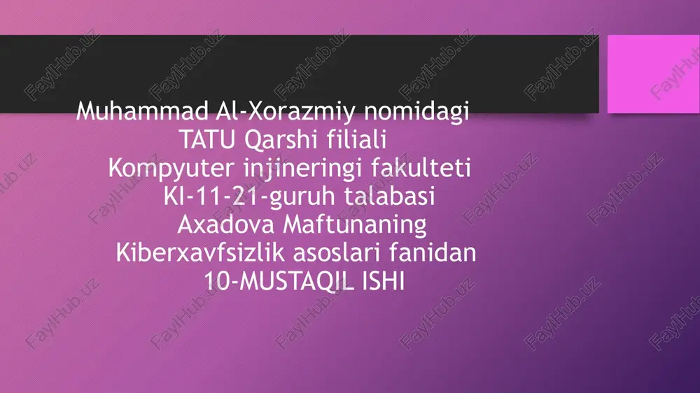 linux operatsion tizimi — PPTX