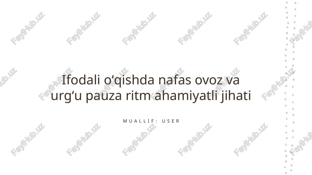 nafas va ovozning ahamiyati — PPTX